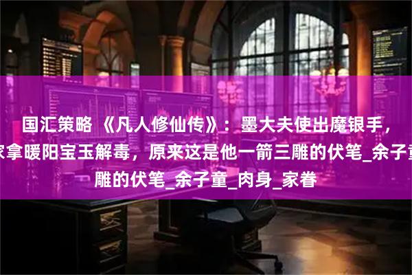 国汇策略 《凡人修仙传》：墨大夫使出魔银手，让韩立到墨家拿暖阳宝玉解毒，原来这是他一箭三雕的伏笔_余子童_肉身_家眷